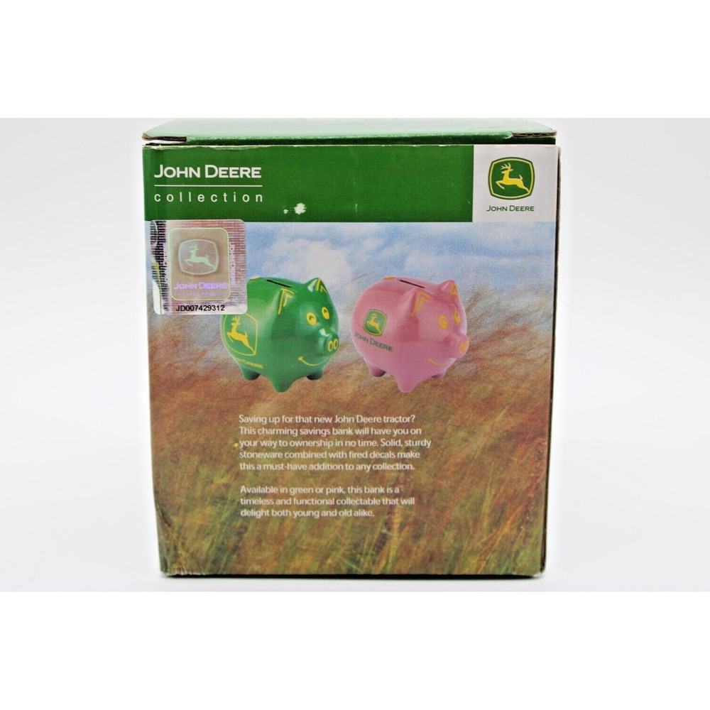 John Deere Green PIG Piggy Bank With Box NEW 2009 Collectible Stoneware - Picture 8 of 10